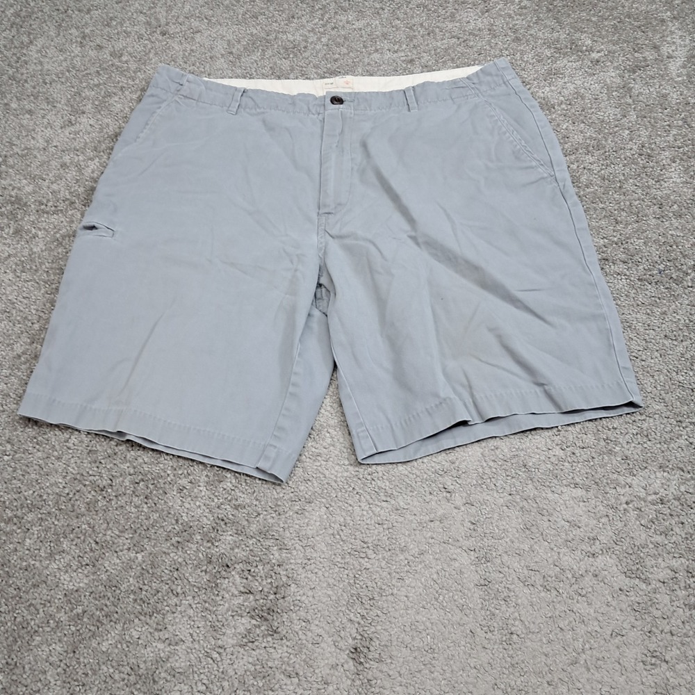 Dockers Mens Khaki Shorts Gray Cotton Twill Flat Front Size 36 8254